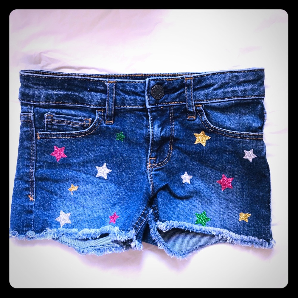 Denim jean colored star shorts